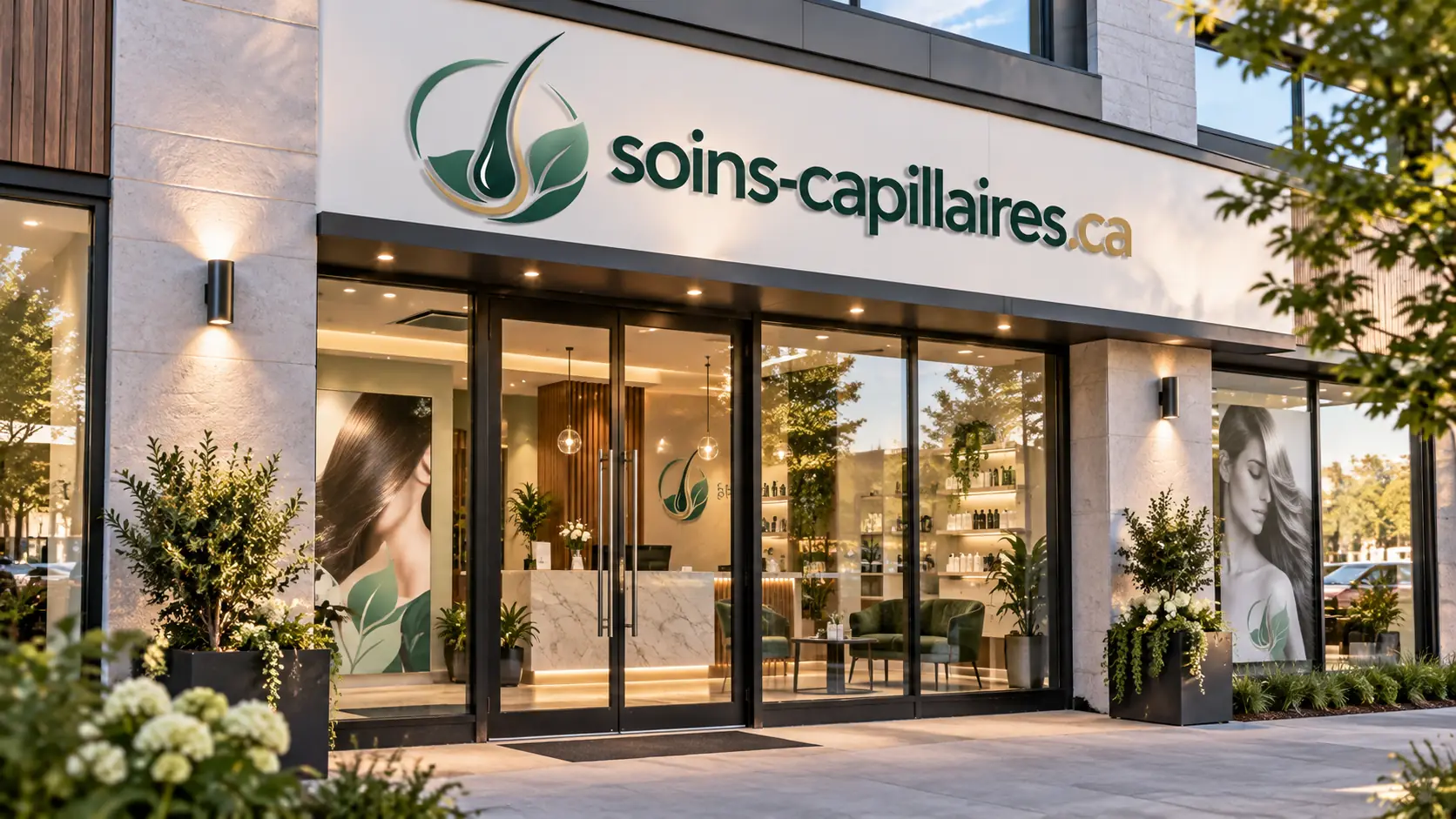Façade d'un centre de soins capillaires